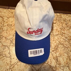 Sunday Golf White and Blue Cap